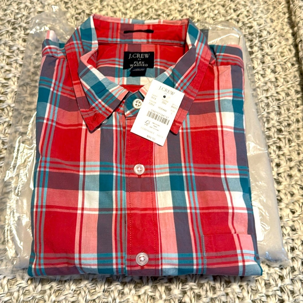 J. Crew Men’s Flex Washed Slim Shirt. Size Large.